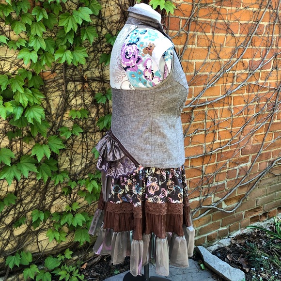 2XL EMBODY Dress Upcycled Flared Boho - Picture 9 of 13